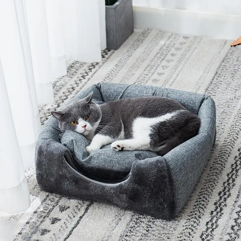 Comfortable Winter Cat Bed Indoor Cave Tent