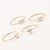Stainless Steel Shinny Round/Heart/Waterdrop/Square Shaped Zircon Thin Ring for Women Wedding Jewelry 2