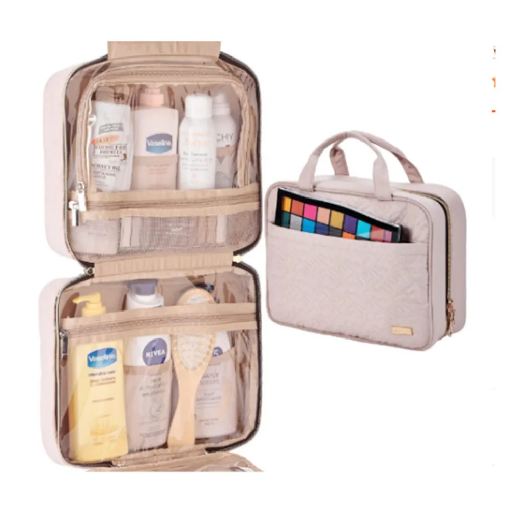 Dacron Storage Bag Practical Large Capacity Soft Handheld Makeup Bag Washable Resistant To Dirt Waterproof Wash Bag