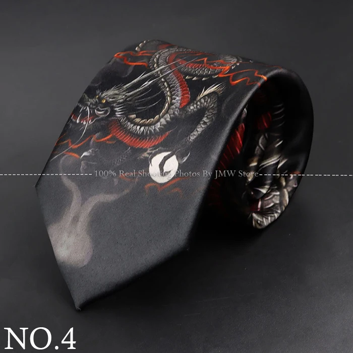 Mens Silk Tie - Creative Graffiti Animal Print Necktie for Business Weddings and Parties