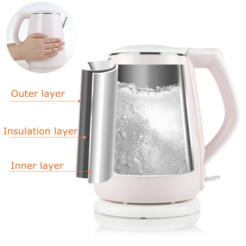 CUKYI Household electric kettle insulation 304 stainless steel  Boil 4 minutes Auto power off  temperature control 3