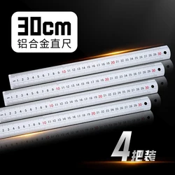 Precision Aluminum Alloy Ruler - Versatile Multi - Standard Measuring Tool (30cm  4pc)