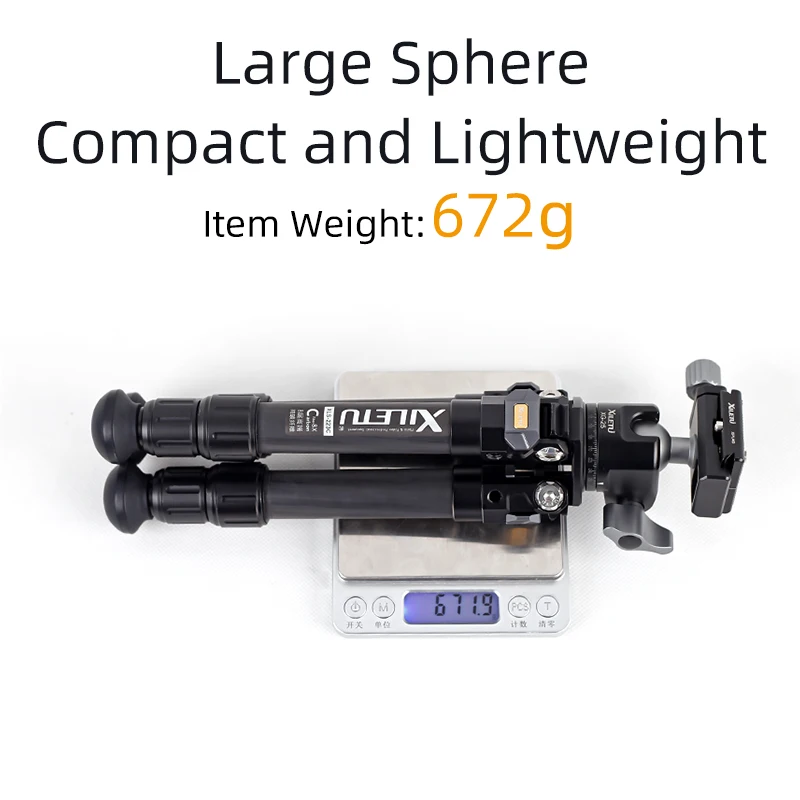 XILETU 경량의 안정적인 탄소 섬유 삼각대(360 포함) °   디지털 카메라 DSLRS용 회전 분리형 볼 헤드 미니 탁상용 스탠드