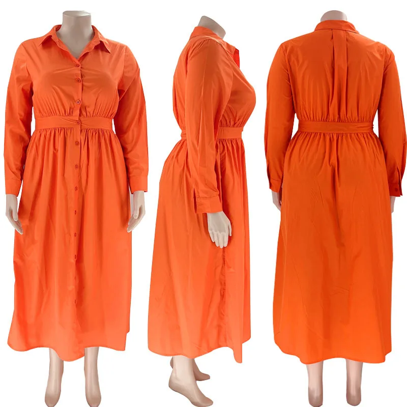 Plus Size Women Elegant Dress Solid Blouse Dinner Dress Female Fashion Evening Gowns Lady Party Robe Loose Formal Clothes
