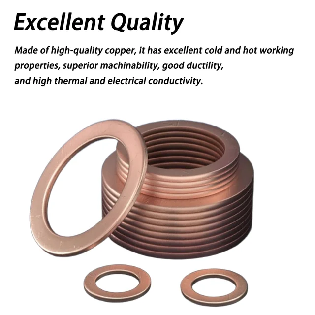 แหวนรองซีลเรียบ ทองเหลืองแดง ทองแดงแดง M3 M4 M5 M6 M8 M10 M12 M14 M16 M18 M20 M22 M24 M27 M30 สำหรับเรือ แหวนซีลแบบกด แหวนรองซีล แหวนรองกันรั่ว DIN7603 2