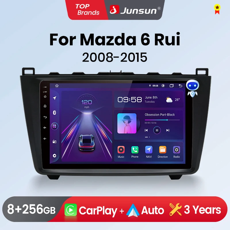 Junsun Wireless CarPlay Android Auto Car Radio for Mazda 6 Rui GH Intelligent Systems Stereo Multimedia Autoradio