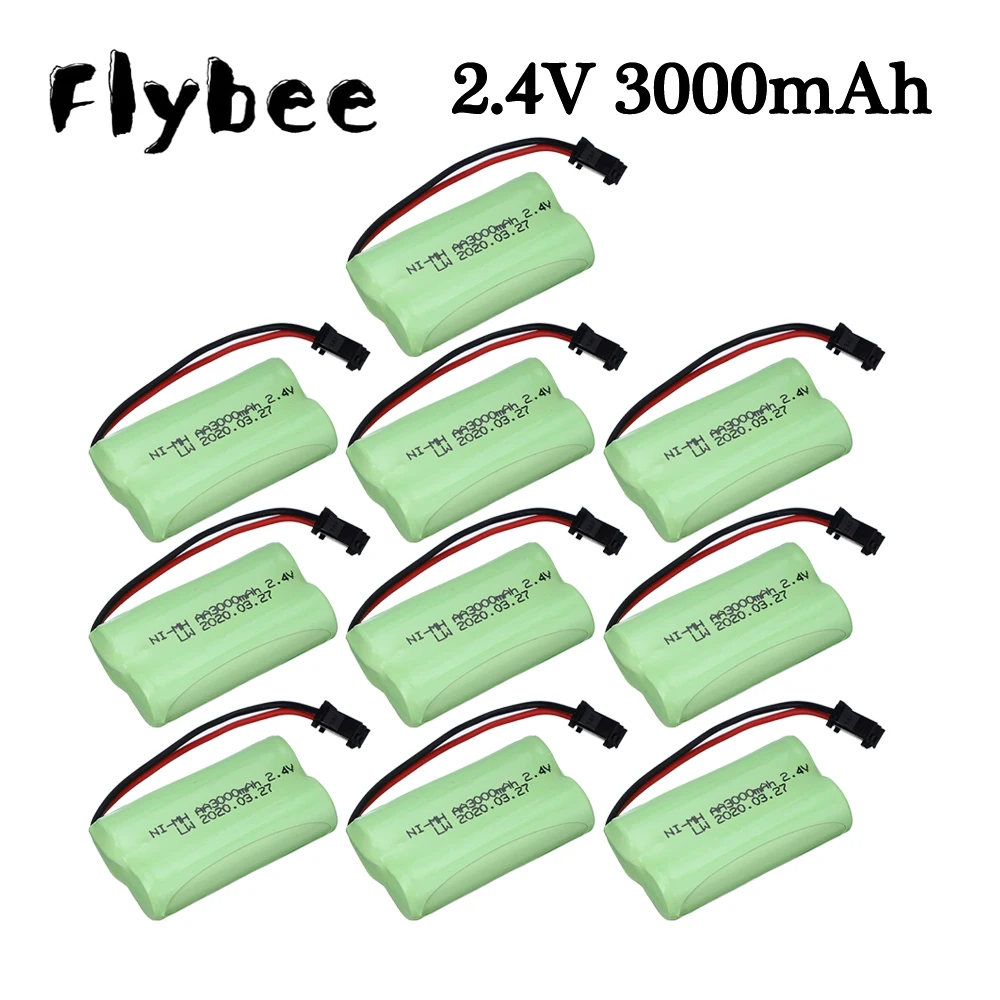 

(Штепсельная Вилка SM) 10 шт. 3000 мАч 2,4 в Ni-MH перезаряжаемый аккумулятор для радиоуправляемых игрушек автомобилей танок грузовиков поезда роботов лодок AA 2,4 В аккумулятор
