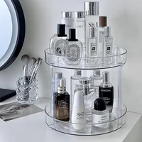 360° Rotatable Desktop Cosmetic Rack Bathroom Shelf Large-capacity Perfume Aromatherapy Skin Care Product Storage Rack Organizer 1