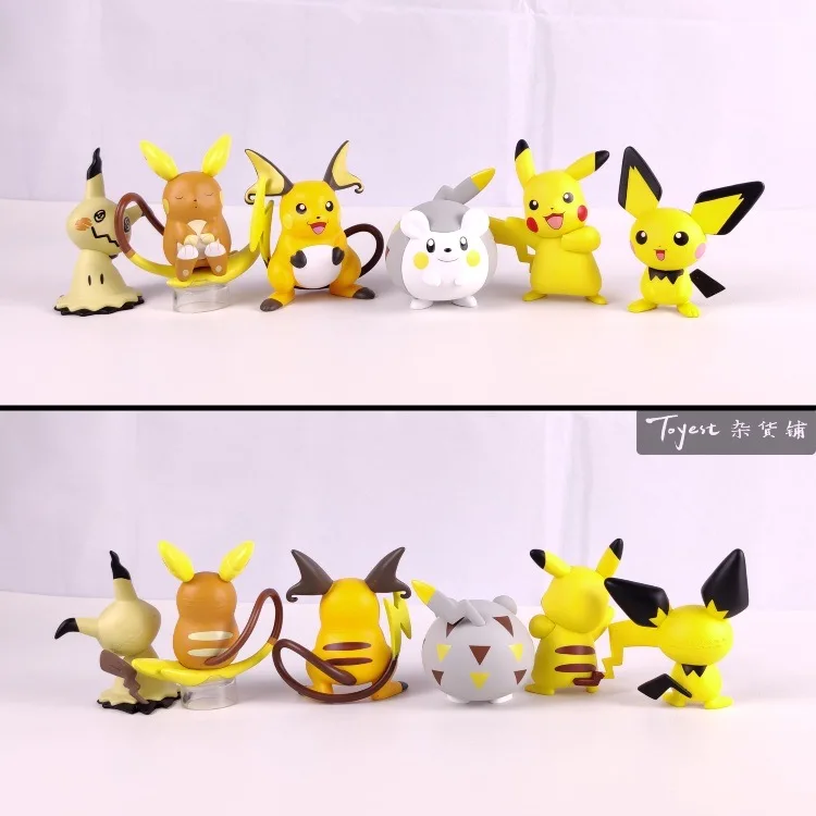 Pokemon Genuine Lovely Pokemon Pikachu Pichu Togedemaru Mimikyu Raichu Alola  Kawaii Cute Anime Action Figure Toys Kids Gifts