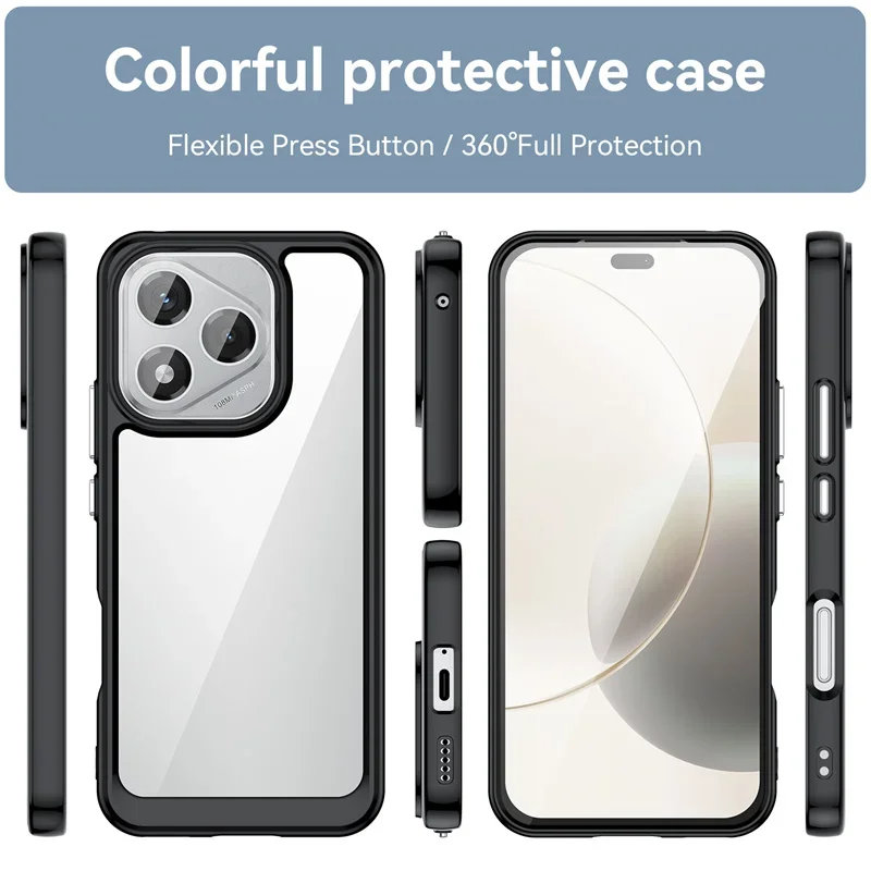Transparent Colorful TPU Protective Phone Case - Clear Cover and Stylish Design