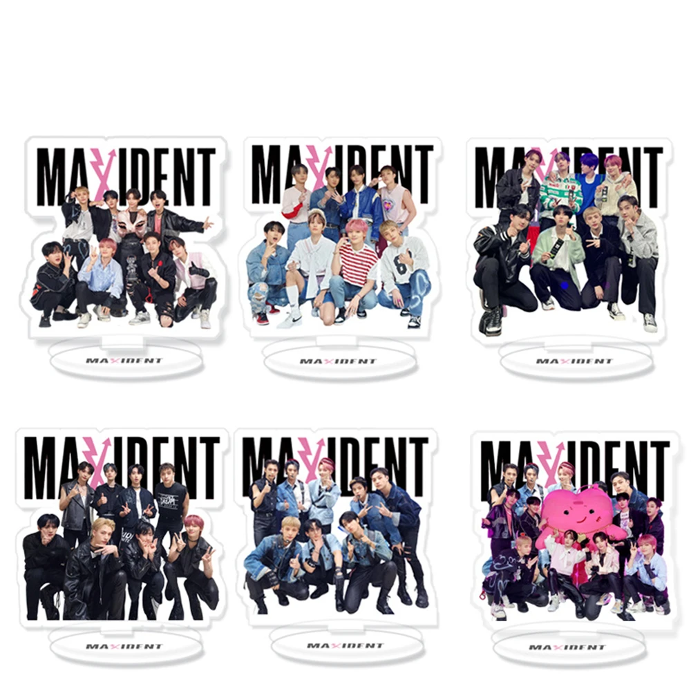 

KPOP 11CM Stray Kids New Album Maxident Transparent Stand Figure Felix Hyunjin Han Bangchan Acrylic Model Desktop Fans Gift