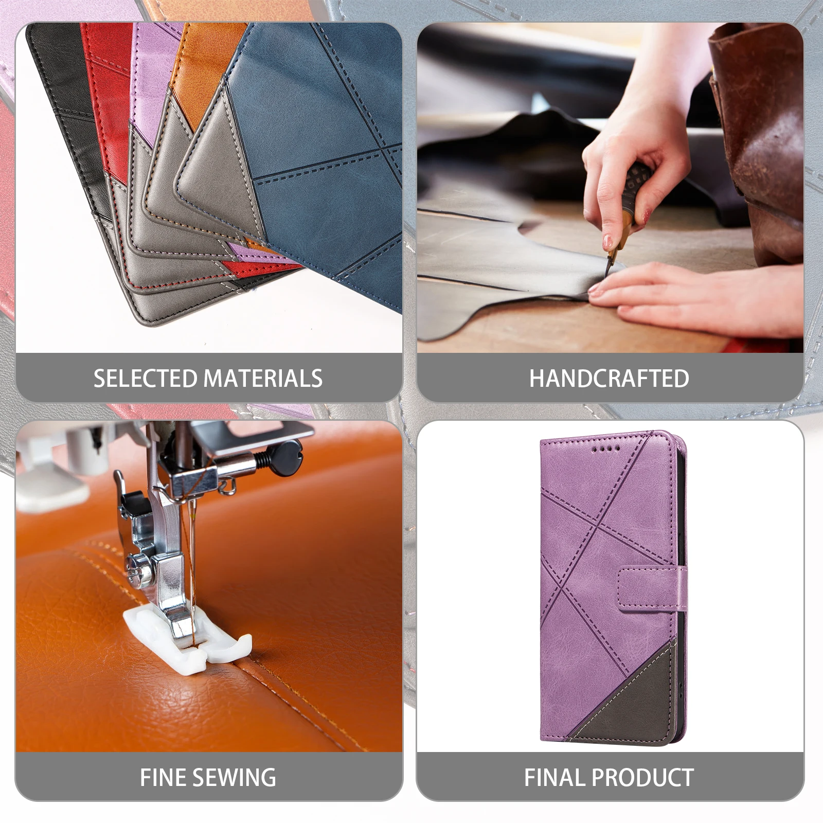 Luxurious Leather Wallet Phone Case with Enhanced Protection