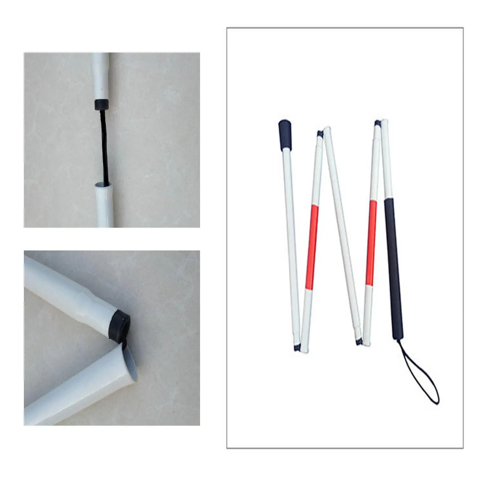 Folding Cane Reflective Aluminum Guide Crutch for Visually Impaired