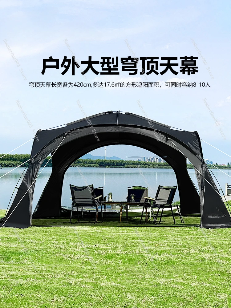

Dome Canopy Vinyl Outdoor Sphere-Shaped Tent Zipper with Chimney Camping Outdoor Camping Equipment Weatherproof Aluminum Rod
