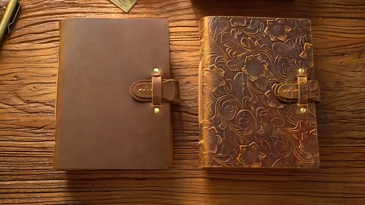 Carnet Ancien Cuir Vierge - Papier épais - Journal, Croquis - Vintage - Neuf