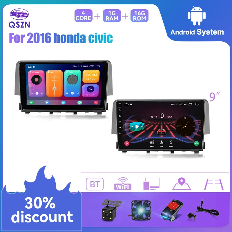 

Android 12 Car Radio Multimedia Video Player For Honda Civic 2016 2017 2018 4G WIFI GPS Navi Stereo 2din DSP CarPlay Autoradio