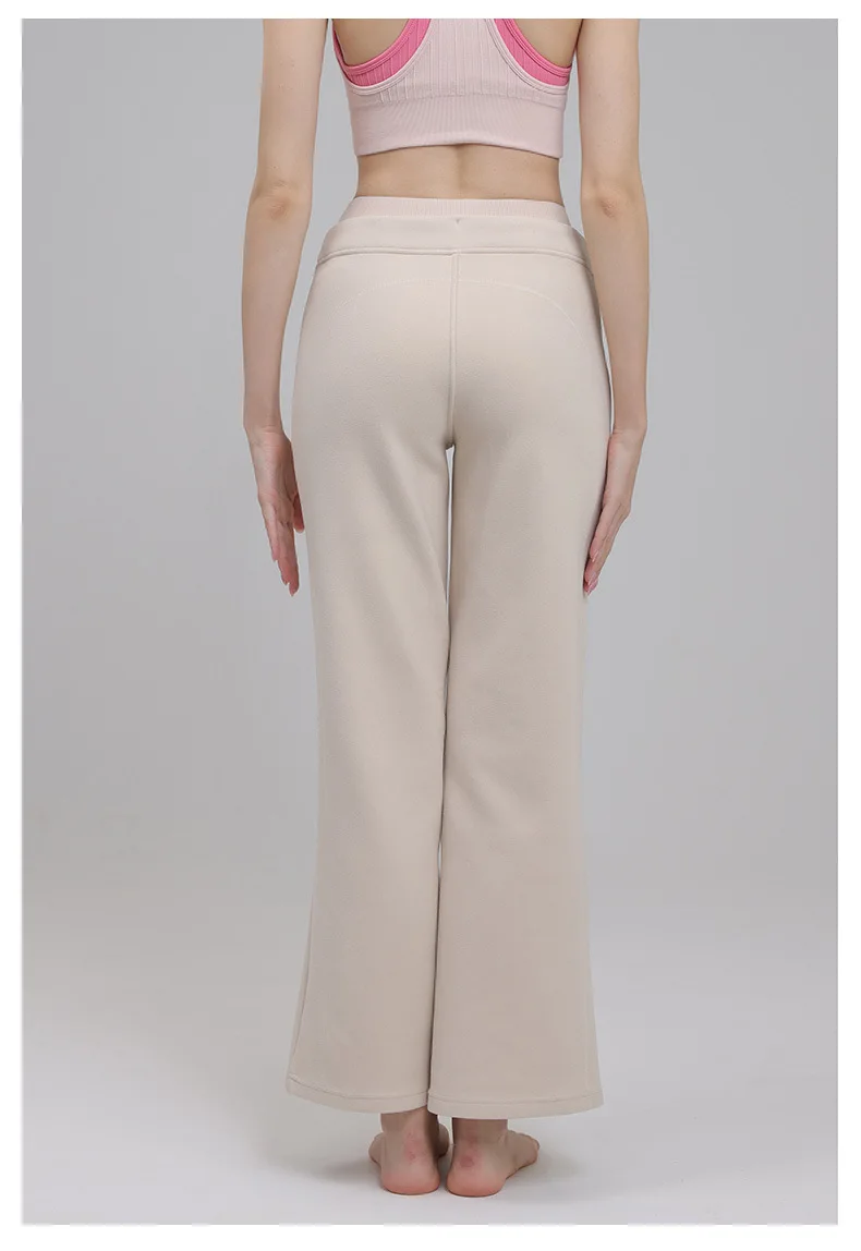 Sports Long Pants Women Loose Slim Fitness Training Pants Running High Waist Casual Yoga Wide Leg Drawstring Soft