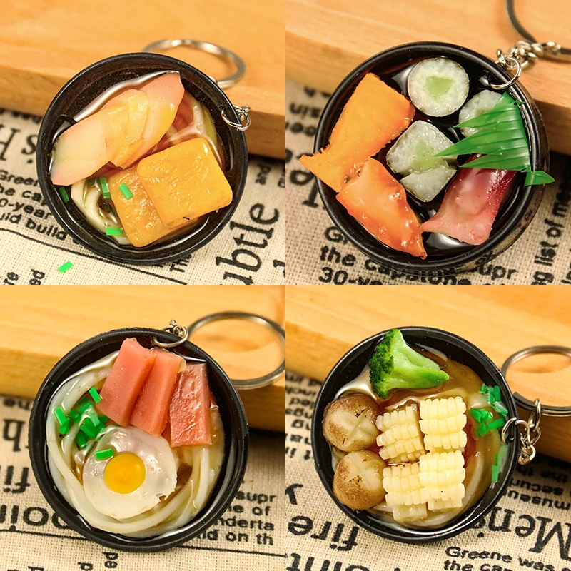 Simulation Noodles Food Fish Noodle Key Chain Promotional Children Play Toys Kitchen Props Bag Ring Party Gift Keychain | Украшения и