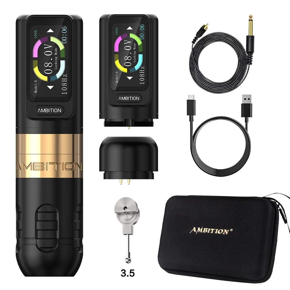 Ambition-Zetton-ワイヤレスタトゥーマシンペンセット,新しい