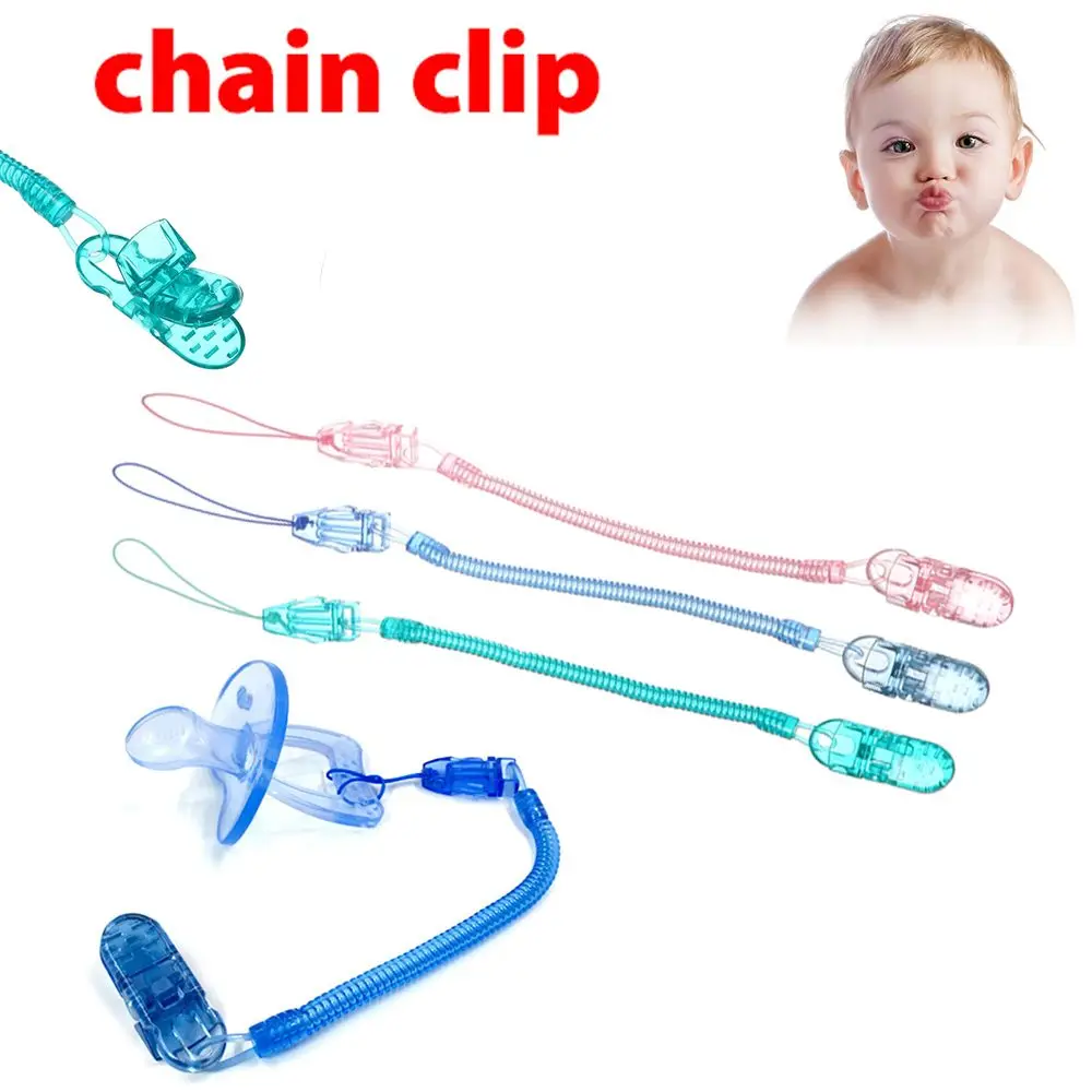 

Baby Infant Toddler Dummy Pacifier Spring Soother Nipple Clip Chain Holder Newborn Baby Products Pacifier Chain Clip Chain