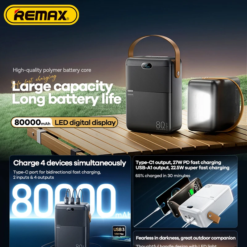 ريماكس باور بانك 80000mAh شحن سريع