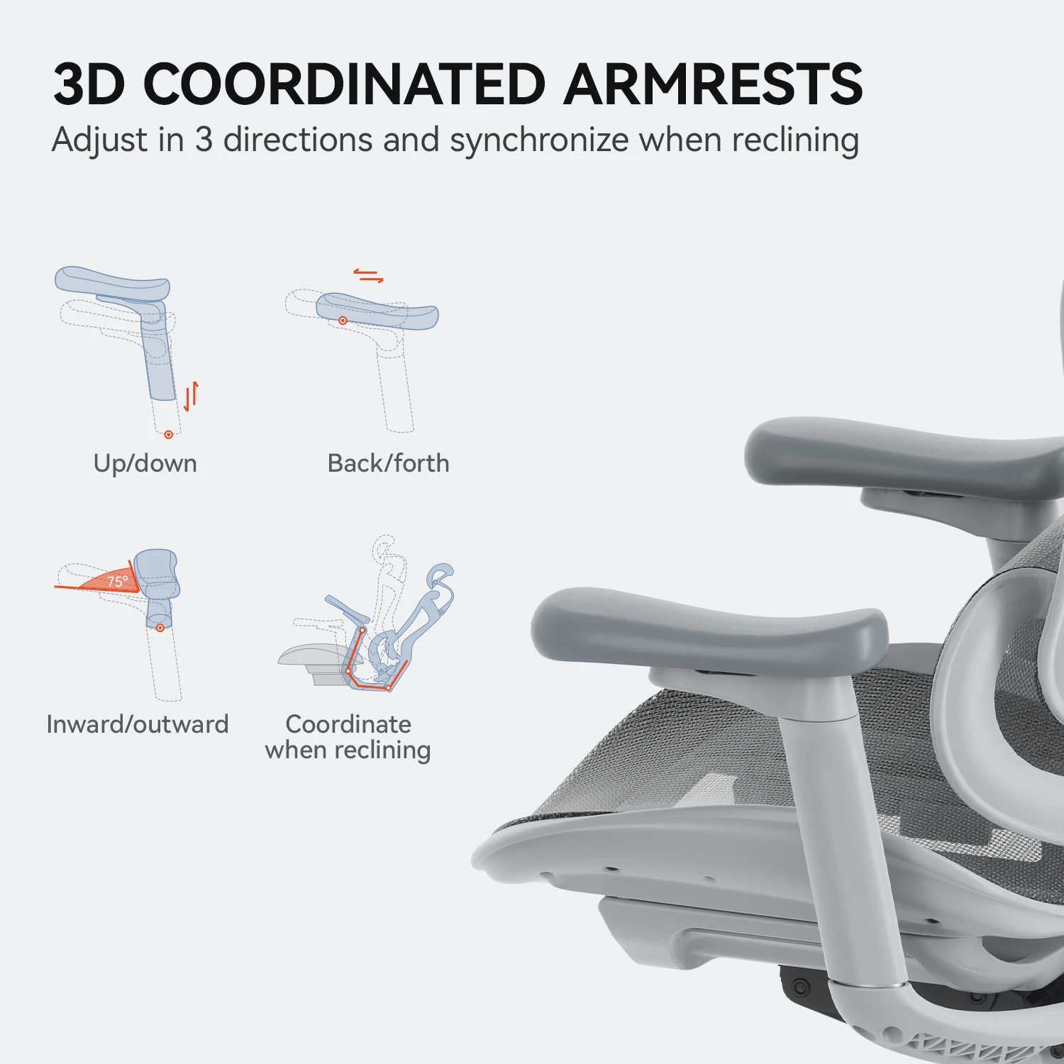SIHOO Doro C300 Ergonomic Office Chair Soft 3D Armrests Dynamic Lumbar Support Home Office Chair Swivel Computer Desk Chair 5