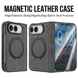Magnetic Leather Phone Case with 360 Stand and Shockproof Protection - iPhone Duo (Black BB)