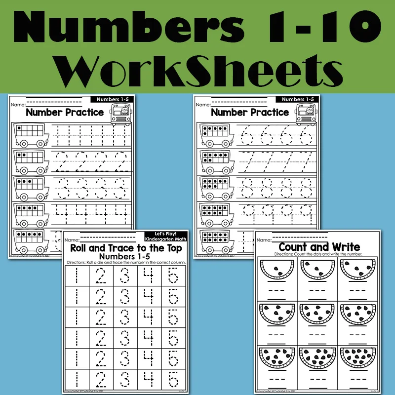 Kindergarten Math Numbers 1-10 Homework Paper English Learning Material Practice Reading Book Kids Montessori Child Workbook - Card Books - AliExpress