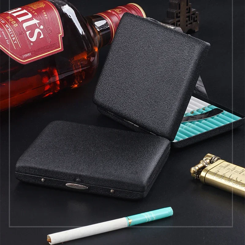 Description Picture 4 of itemBlack Frosted Cigarette Storage Box Universal Tobacco Case Pocket Metal Smoking Cases Smoking Accessories