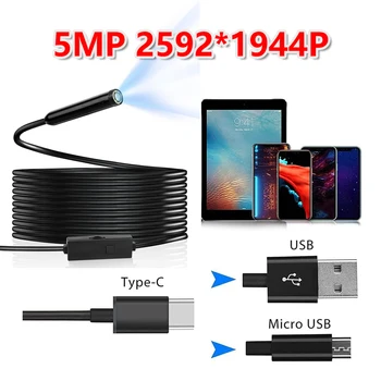 8MM 5MP Auto-Focus IP68 Waterproof Endoscope Sewer Channel Drain Piping Inspection Camera Industrial For Android High Quality 4k 1