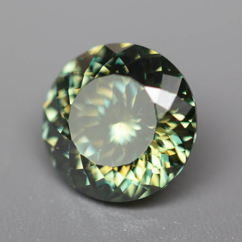 GRA 인증서가 있는 모이사나이트 루즈 스톤 다이아몬드, 그린 라운드, 100 면 컷, 1.0ct, 신제품