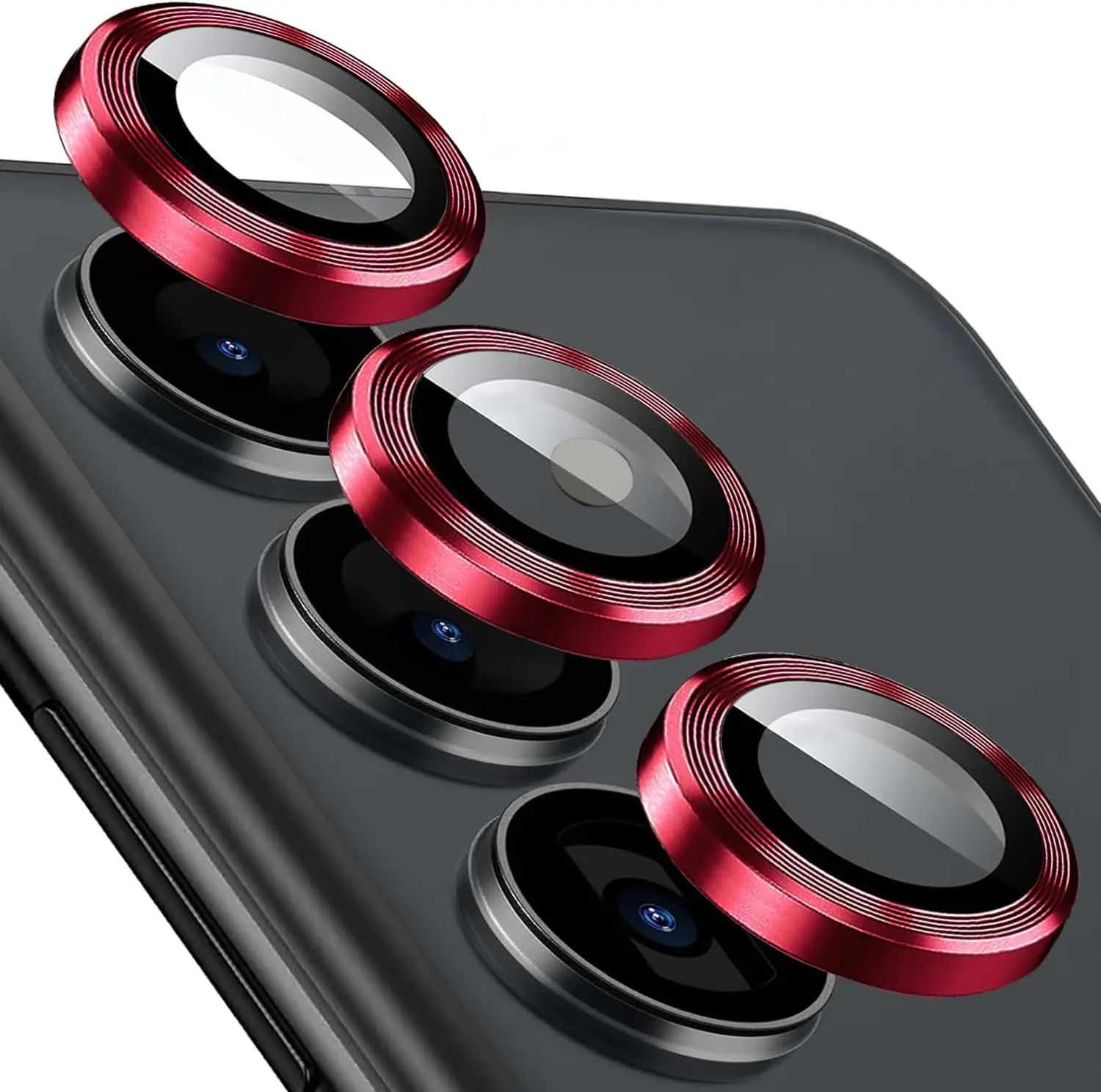 Premium Tempered Glass Camera Lens Protector with Metal Cover