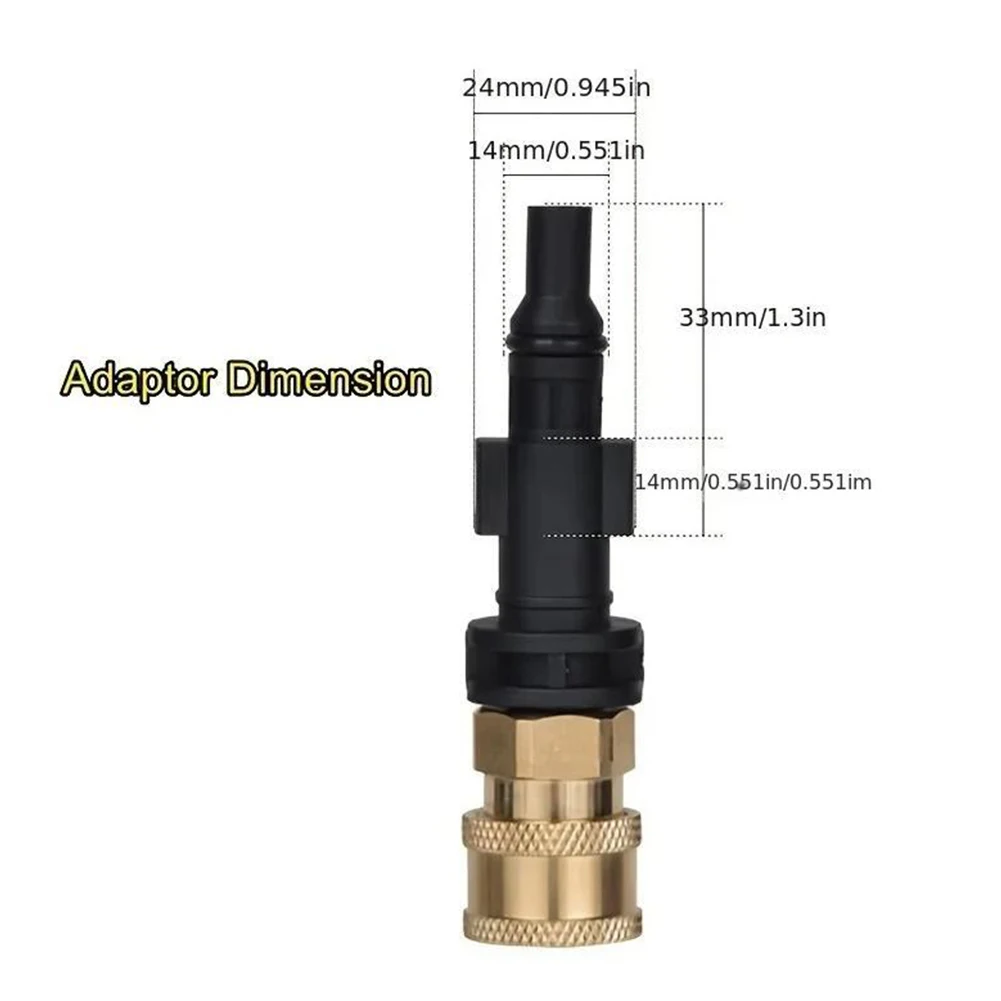 6PC 고압 세척기 퀵 커넥트 어댑터 1/4인치 나사산 노즐 포함 LAVOR/Sterwins/Parkside 플라스틱 황동 키트 호환