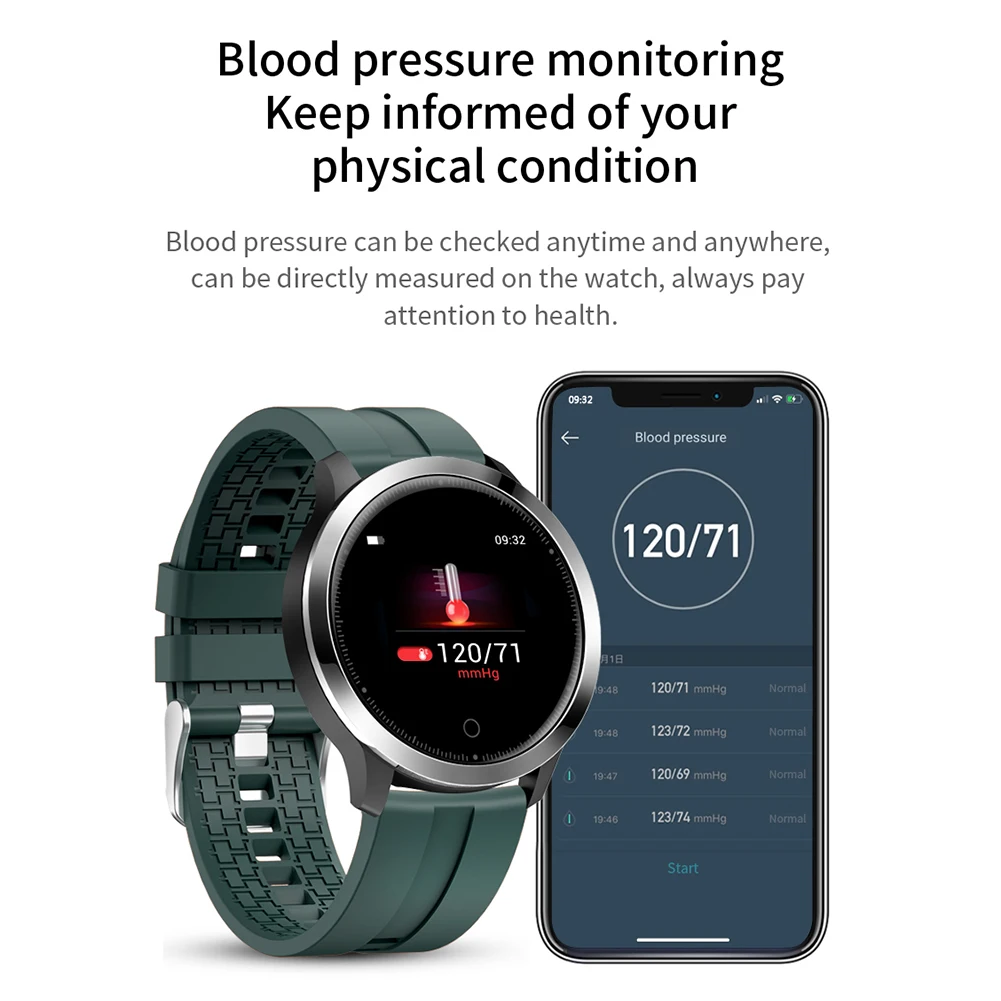 IP68 Waterproof Sports Fitness Blood Pressure Monitor Smart Watch Smartwatch Blood Oxygen Measurement Inquiry