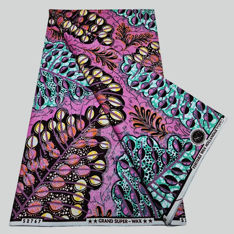 Item X3-2 Choose party dress wax print fabric holland golden glitter wax cotton
