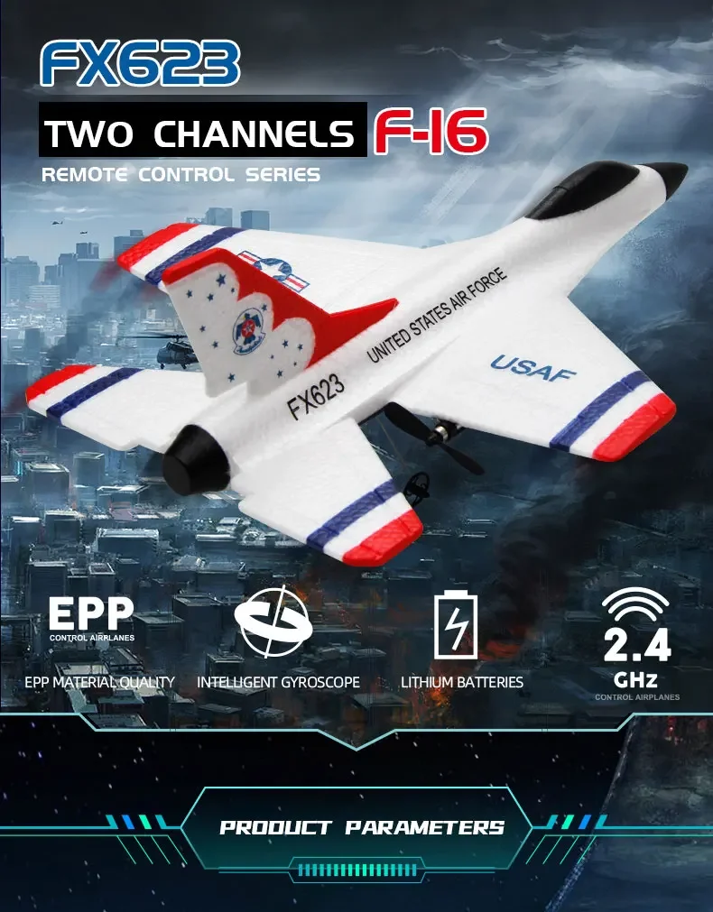 2.4G FX623 フォーム RC 飛行機 - 固定翼電動、S F16 戦闘機スタイル グライダー おもちゃ 子供 &amp; ホビスト向け -  AliExpress 26