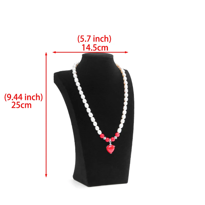Jewelry Show Display Necklace Stand Holder Black Velvet/Damask 9" Neckform Bust 