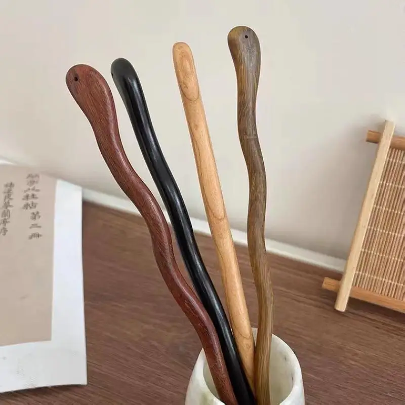 Chinese Style Elegant Wood Hair Stick For Women Girl Hairpins Simple Hair Fork Vintage Hanfu Cheongsam Headwear Accessories hair accessory hair stick hair headdress