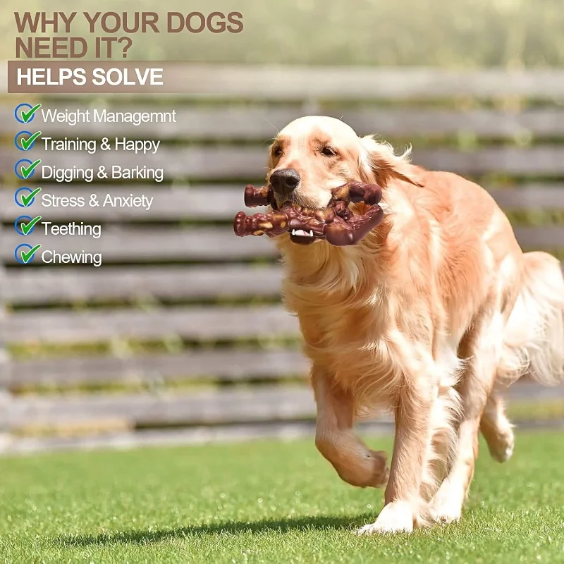 Indestructible dog chewing toys in the shape of an indestructible diamond, strong large dog biting toys, real beef-flavored pet 3