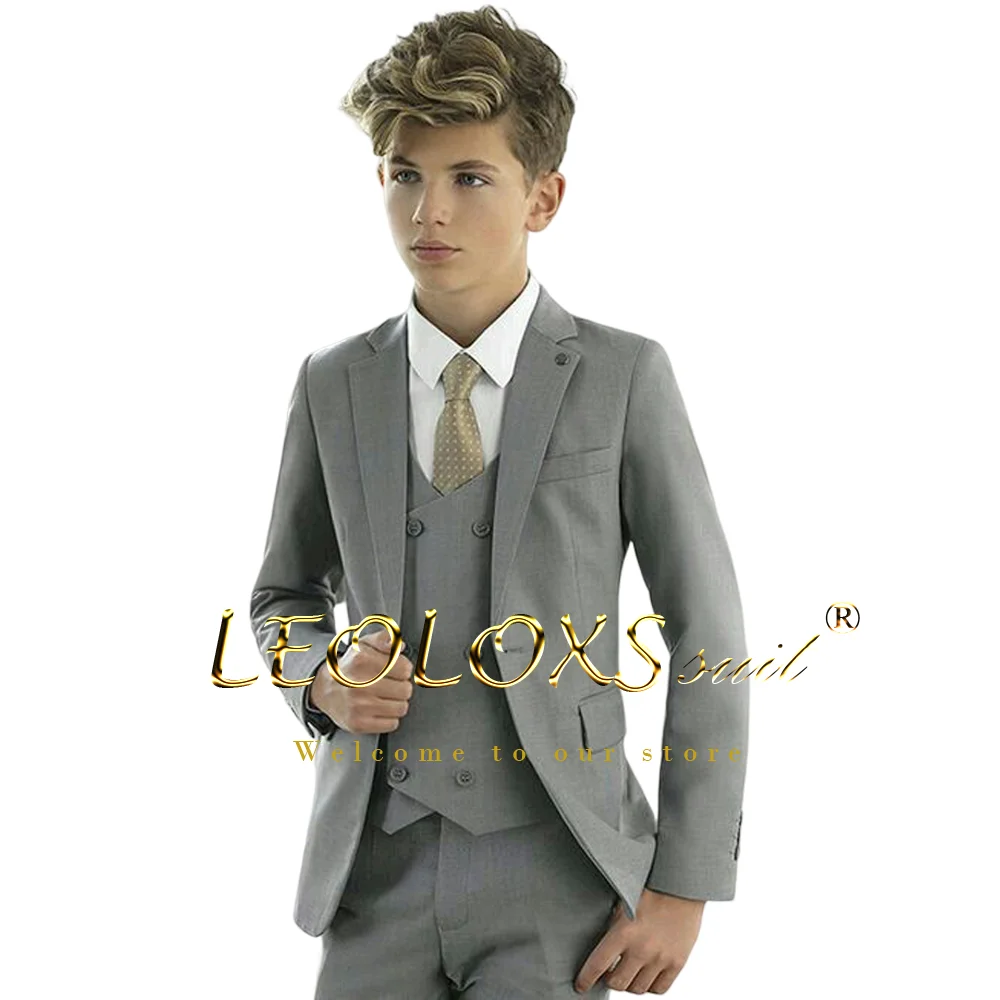 Boys Formal Suit 3-piece Set Jacket Vest Trousers Suitable For Wedding Parties And Formal Occasions