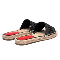 Slippers Women's  Simple and Comfortable Handmade Hemp Bottom Sandals Beach shoes - Image 6