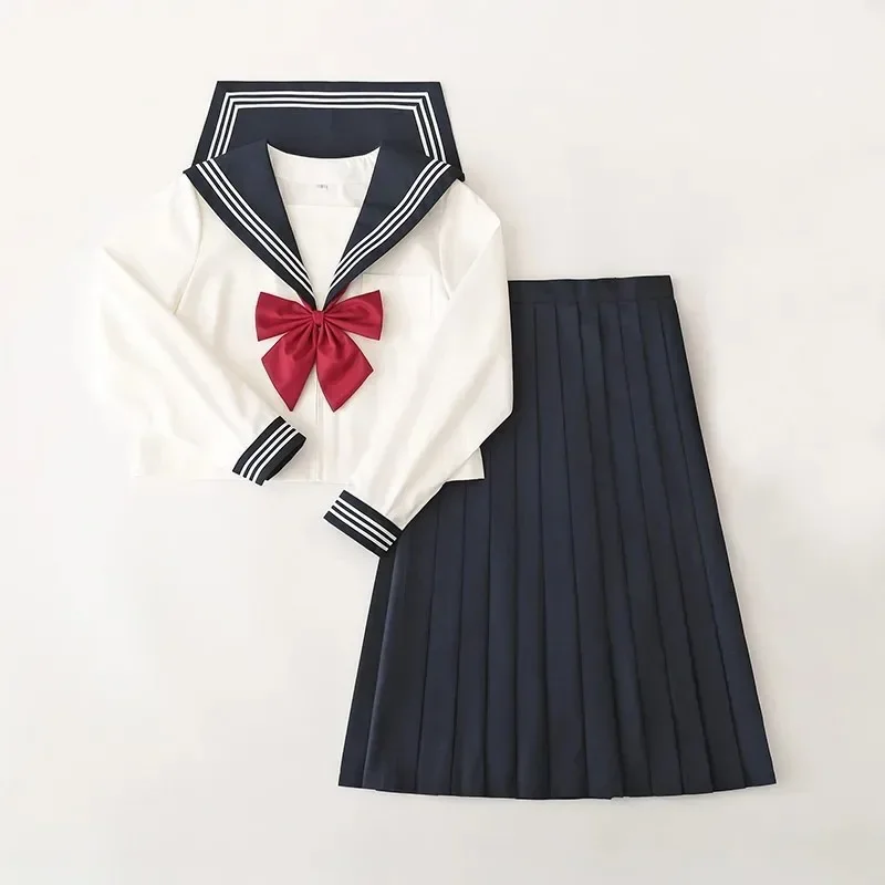 College Style School Uniform Suit Basic Japanese Orthodox Jk Uniform Dress Konyu Class Long-sleeved Sailor japanese school uniform