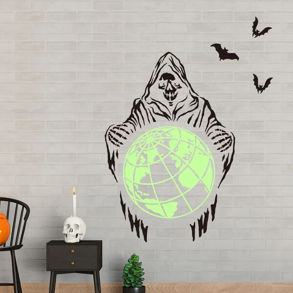 New Halloween Ghost Earth Bat Decorative Wall Stickers Simple Removable Wall Stickers