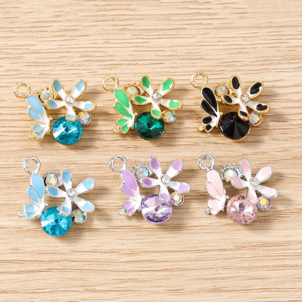 Tusember 10 Stück niedliche Kristall-Gänseblümchen-Blumen-Marienkäfer-Bienen-Anhänger für DIY-Ohrringe, Armbänder, Halsketten, handgefertigtes Kunsthandwerk – Detail 15