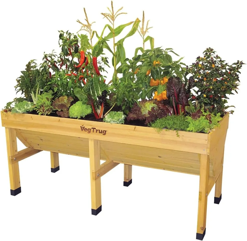 VTNMD 0367 USA 1.8m Raised Planter, large, Natural,lightweight, and irresistible planter is super easy to work with