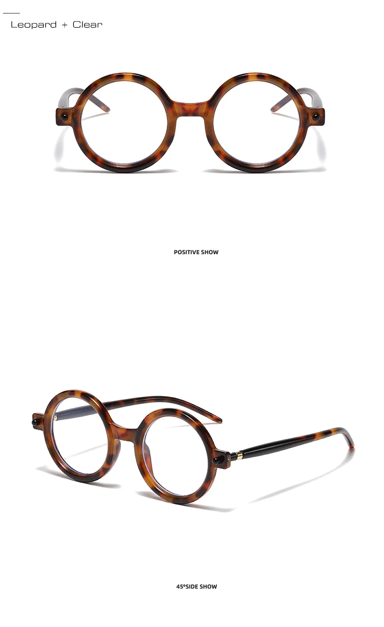 SO&EI Ins Popular Fashion Round Sungla Women Retro Double Color Clear Lens Eyewear Men Trending Shades UV400 Sun_voghion.com