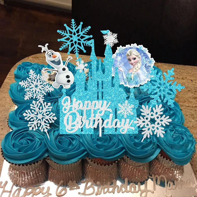 Disney Princess Frozen Theme Cake Topper 8Pcs Kids Girls Birthday Party Supplies Baby Shower Gift cake topper