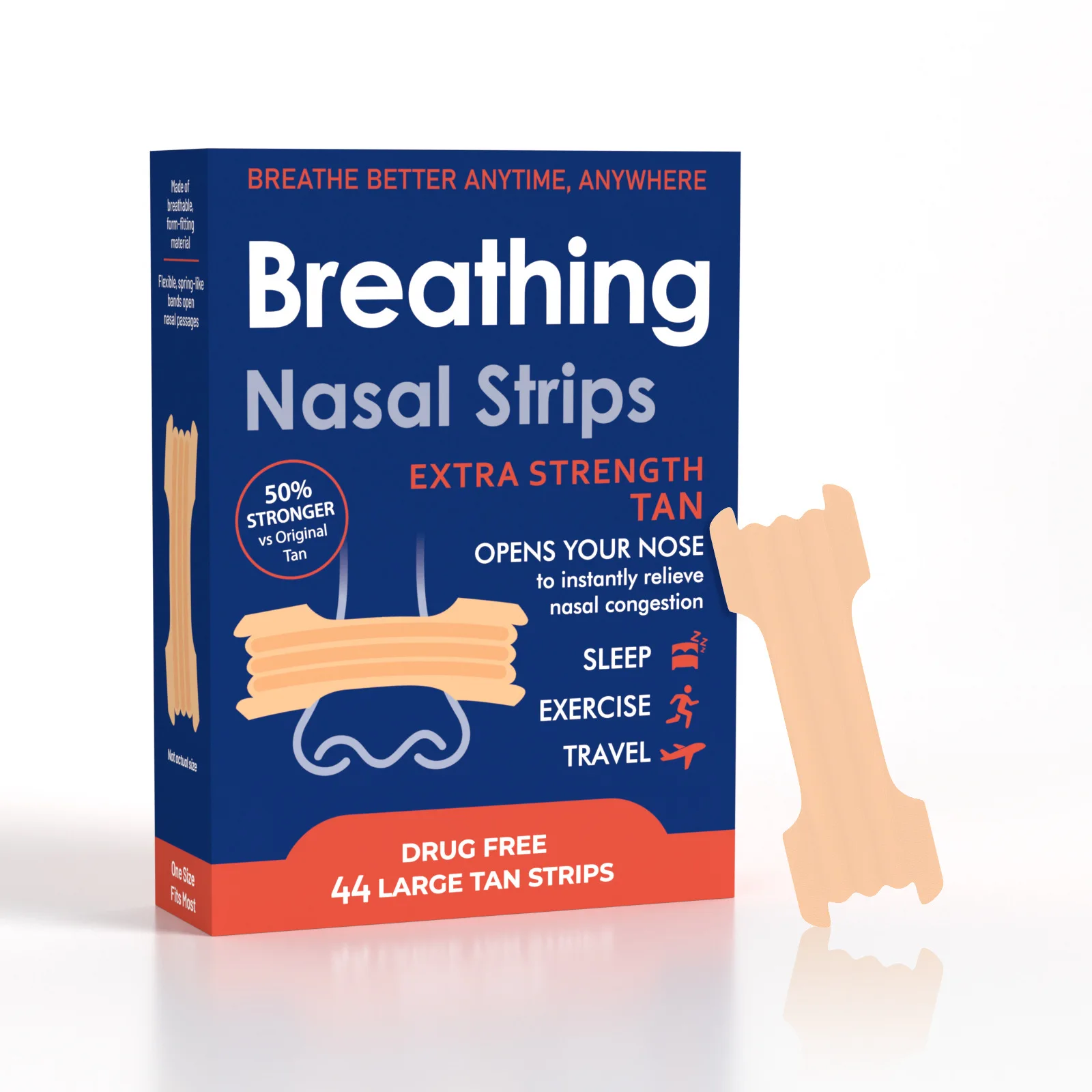 26/44PCS Breathing Nose Strips Extra Strength Sport Nasal Strip Better Sleep Non-Invasive Anti Snoring Strips for Adult Child