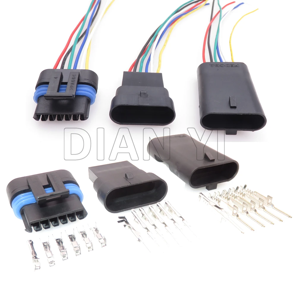 

1 Set 6 Way Starter Auto Electronic Accelerator Pedal Sensor Unsealed Sockets 12066317 12162261 Car Electrical Connector