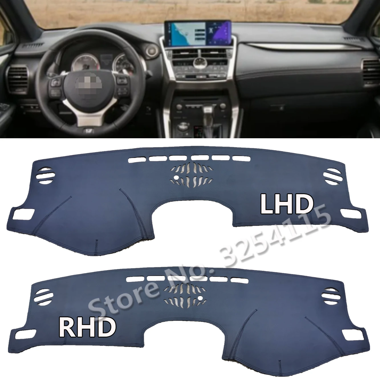 Pu Leather Dashmat Suede Dashboard Cover Pad Dash Mat Car Accessories